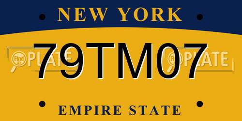 79TM07 New York License Plate