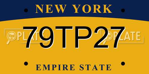 79TP27 New York License Plate