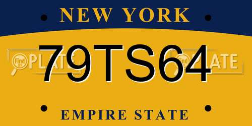 79TS64 New York License Plate