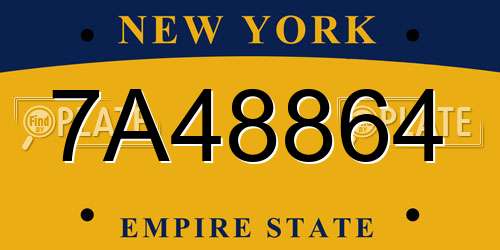 7A48864 New York License Plate