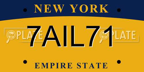 7AIL71 New York License Plate