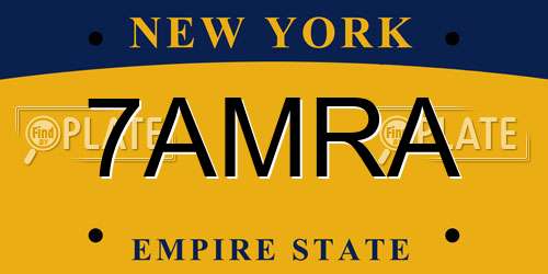7AMRA New York License Plate
