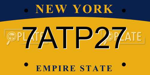 7ATP27 New York License Plate