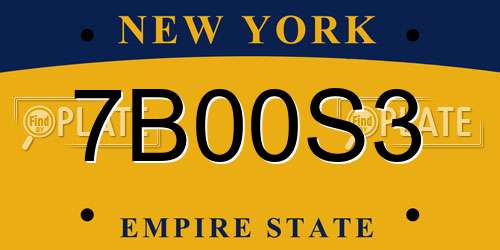 7B00S3 New York License Plate