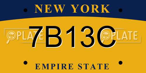 7B13C New York License Plate