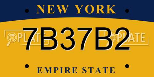 7B37B2 New York License Plate