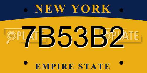 7B53B2 New York License Plate