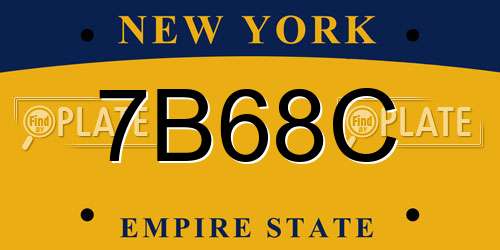 7B68C New York License Plate
