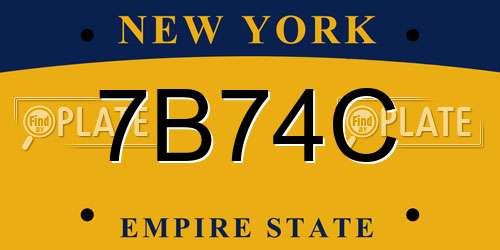 7B74C New York License Plate