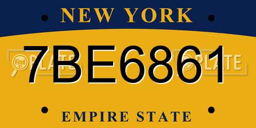 7BE6861 New York License Plate