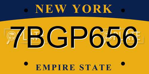 7BGP656 New York License Plate