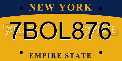 7BOL876 New York License Plate