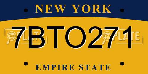 7BTO271 New York License Plate