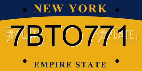 7BTO771 New York License Plate