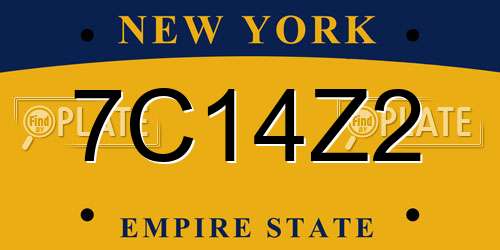7C14Z2 New York License Plate
