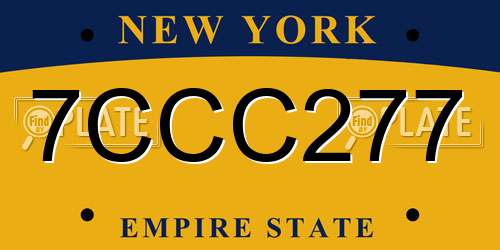 7CCC277 New York License Plate