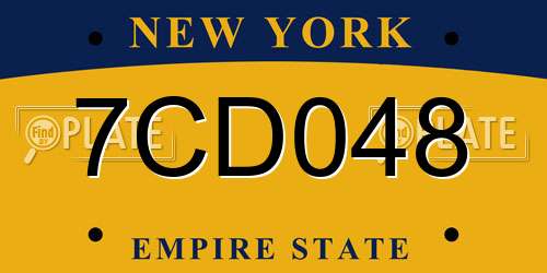 7CD048 New York License Plate