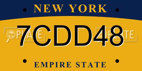 7CDD48 New York License Plate