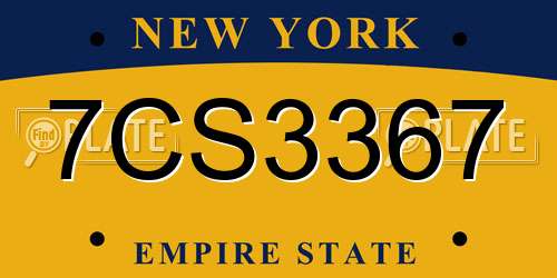 7CS3367 New York License Plate