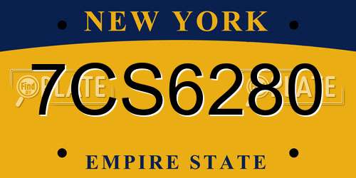 7CS6280 New York License Plate