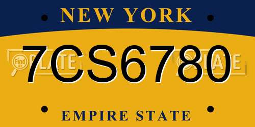 7CS6780 New York License Plate