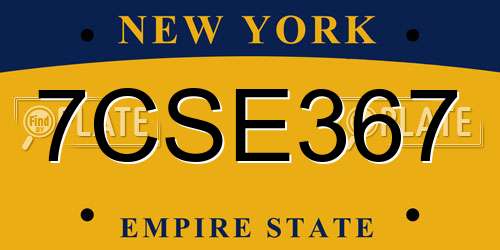 7CSE367 New York License Plate