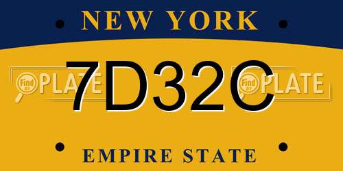 7D32C New York License Plate