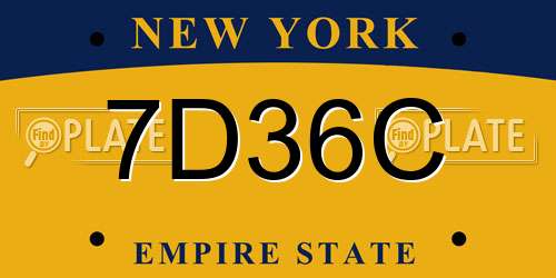 7D36C New York License Plate