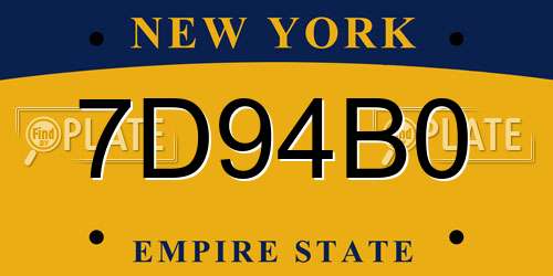 7D94B0 New York License Plate