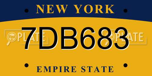 7DB683 New York License Plate
