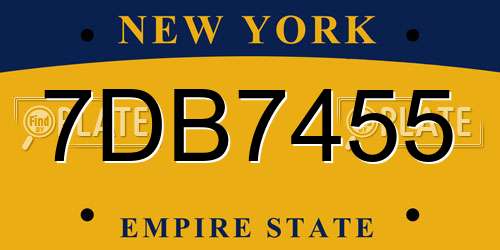 7DB7455 New York License Plate