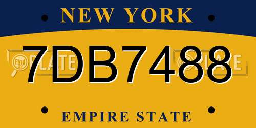 7DB7488 New York License Plate