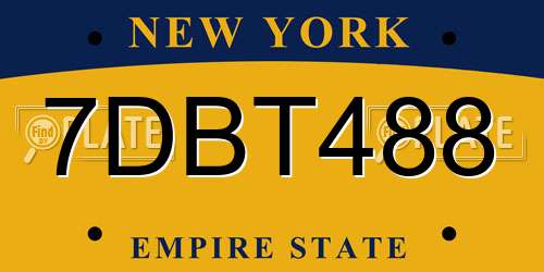 7DBT488 New York License Plate