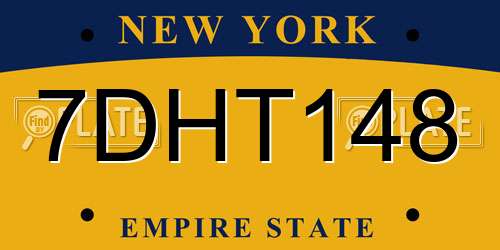 7DHT148 New York License Plate