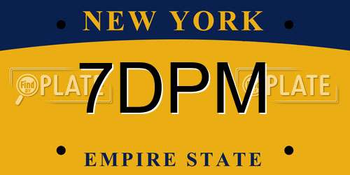 7DPM New York License Plate