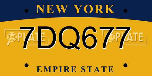 7DQ677 New York License Plate