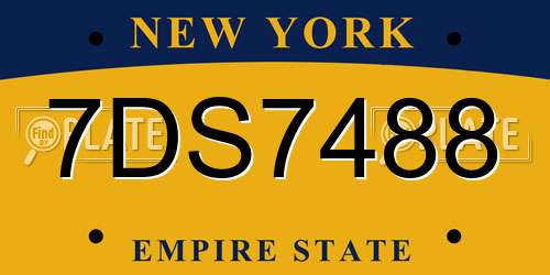 7DS7488 New York License Plate