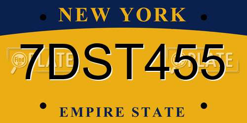 7DST455 New York License Plate