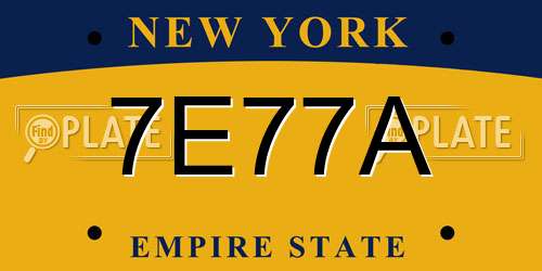 7E77A New York License Plate