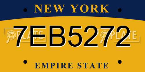 7EB5272 New York License Plate