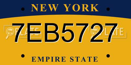7EB5727 New York License Plate