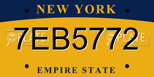 7EB5772 New York License Plate