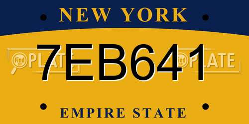 7EB641 New York License Plate