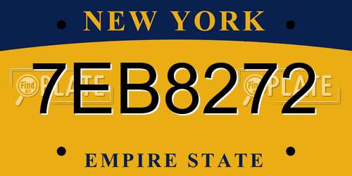 7EB8272 New York License Plate