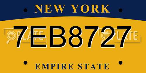 7EB8727 New York License Plate