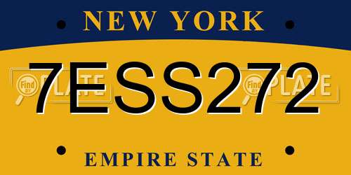 7ESS272 New York License Plate