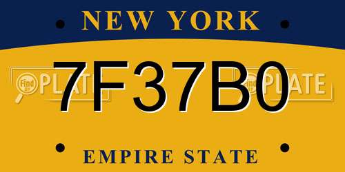 7F37B0 New York License Plate