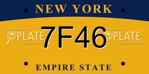 7F46 New York License Plate