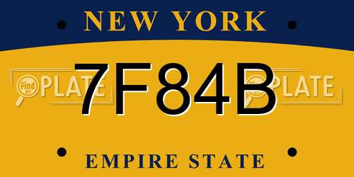 7F84B New York License Plate