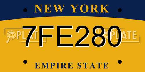 7FE280 New York License Plate